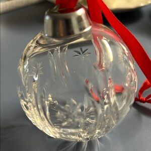 Vintage hand cut 24% Lead Crystal / Clear Glass Holiday Ornament CZECH Republic
